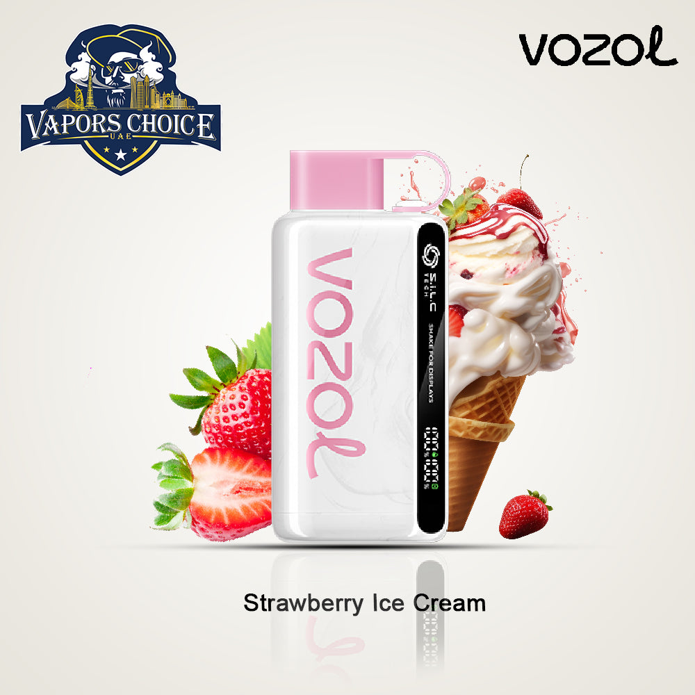 VOZOL STAR (50mg) 12000 PUFFS - DISPOSABLE VAPE Strawberry Ice Cream UAE Dubai & Ajman